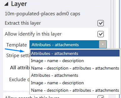 CarryMap Builder Help - Selecting identification dialogs templates