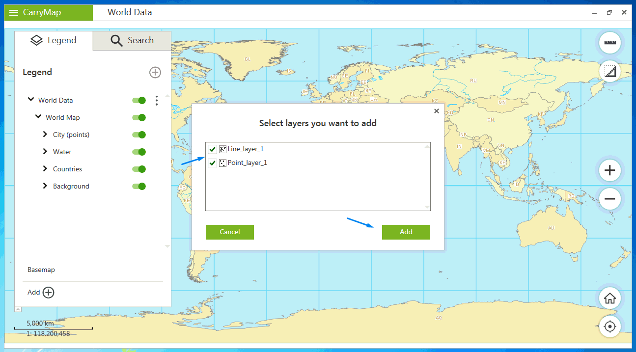CarryMap for Windows Help - Projects and adding maps and data to the ...