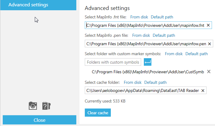 TAB Reader Help - Setting_TAB_Reader_options
